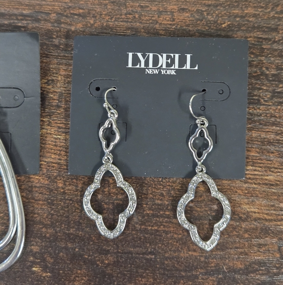 🆕️Lydell New York Silvertone Earring Lot of 4 Pairs - Picture 5 of 5